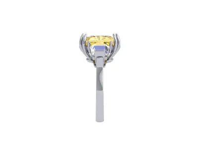 Radiant 3 Stone Ring 3D print model