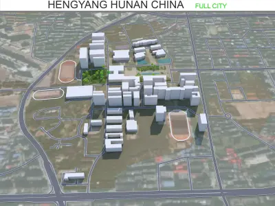 Hengyang Hunan China 50km Free low-poly 3D model