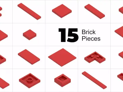 TwindBricks3D - 15 Bricks Tile collection 3D print model