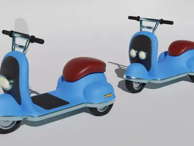 Two difference Scooters for games Low-poly 3D model