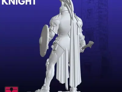 Futuristic Knight STL  Armored Warrior 3D Model 3D print model