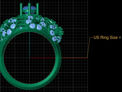 ANTIQUE DIAMOND RING 3D PRINTABLE MODEL 3D print model
