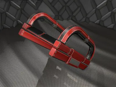 Sci-Fi Stairs - 11- Red Version Low-poly 3D model