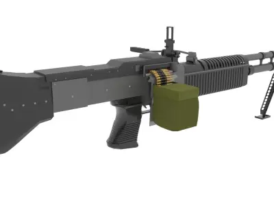 M60 MACHINE GUN Low-poly 3D model