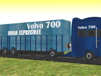 Indian Truck Model 4 Low-poly 3D model