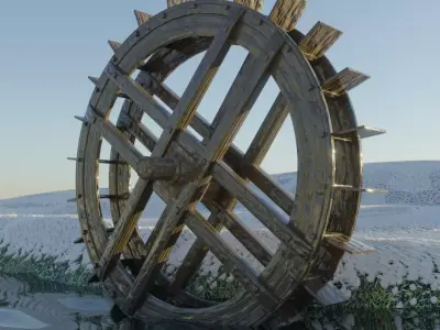 High poly Water Mill 3D model