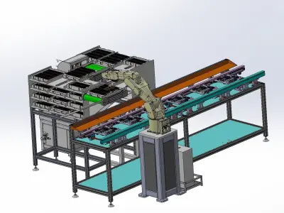 Automatic memory module assembly machine 3D model