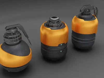 Sci-fi-Grenades Low-poly 3D model