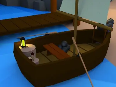 Low Poly Boat Free low-poly 3D model