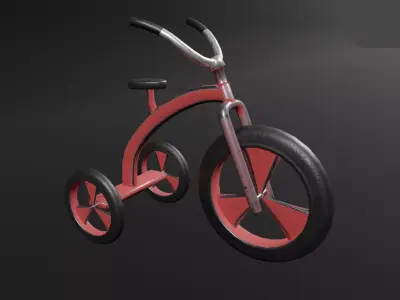 Stylized Bicycle 3D Model Low-poly 3D model