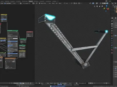 sci fi bridge foundation - Cyberpunk kit Low-poly 3D model