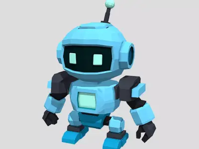 Low Poly Robot Game Ready Character Asset Low-poly 3D model
