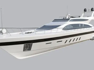 yacht 1 motor Low-poly 3D model by goldratio