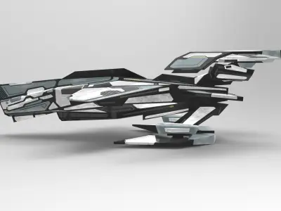 Spaceship M01-V2 Low-poly 3D model