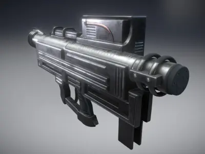 Heavy Blaster Gun Low-poly 3D model