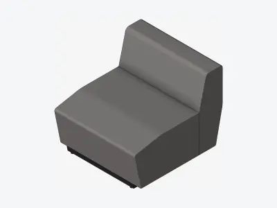 Seating - Contemporary - Blume - Closing - Back - Right Low-poly 3D model