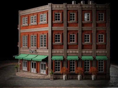 URBAN BUILDING OLD HORROR 5 Low-poly 3D model