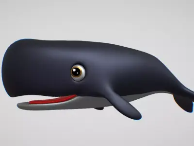 whale cartoon 3D model