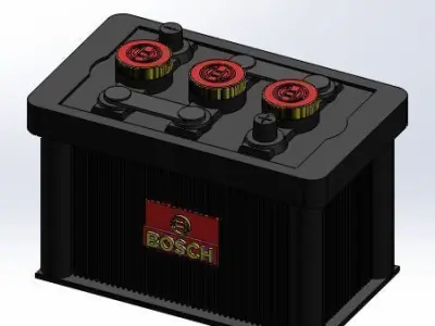 Old Battery Bosch Free 3D model