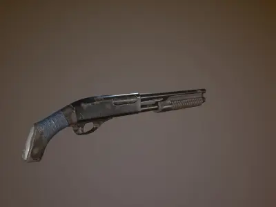 Remington 870 Shotgun Low-poly 3D model