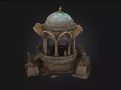 Ancient Gazebo Structure  Elegance Preserved Through Time 3D model