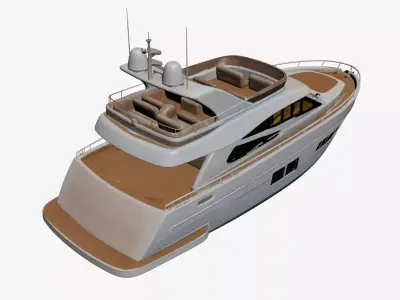Super Luxury Yacht 3D Model Realistic Modern Mega Yacht 08 3D model