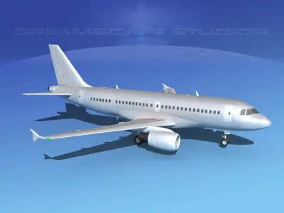Airbus A319 Bare Metal V00 3D model