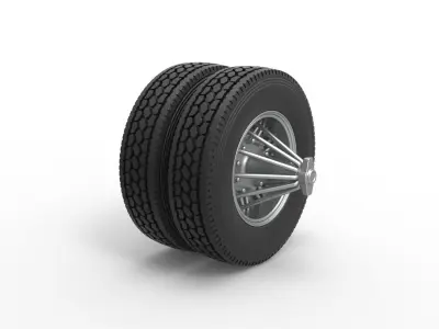 Rear custom Slab wheel of semi truck Scale 1 to 25 3D print model