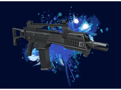 RIFLE 3 - G36 Assualt Rifle - 4K Game Ready Low-poly 3D model