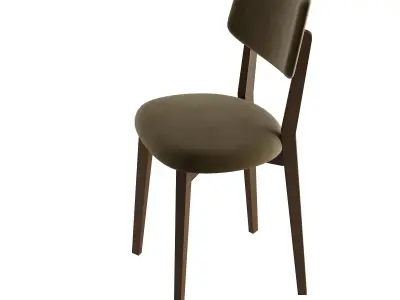 Unique looking wooden chair Low-poly 3D model