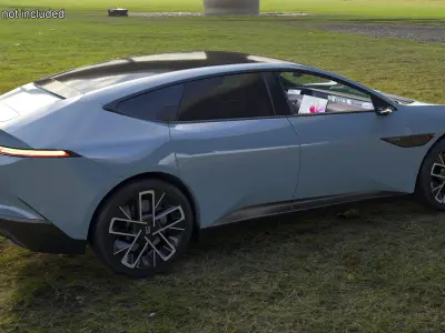 Avatr 12 EV Blue Color with Headlights On 3D model