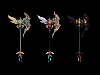 Angel Weapons 3D Model Pack