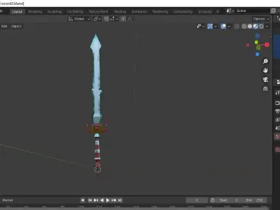 Fantasy Sword Low-poly 3D model 8