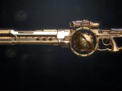 The Steampunk Sniper Low-poly 3D model