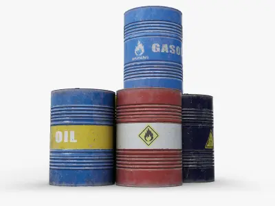 Oil Drums Low-poly 3D model purchase
