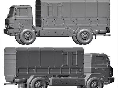 army goods and passenger truck 3D print model