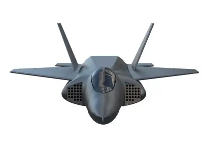Aircraft fighter jet F-22 Raptor  Low-poly 3D model