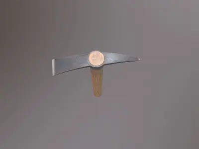 Pickaxe Low-poly 3D model 4