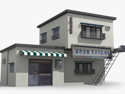 Japanese House x6 Low-poly 3D model purchase