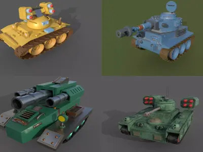 Low poly Tanks Low-poly 3D model