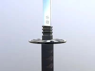 Katana game-ready samurai sword Low-poly 3D model