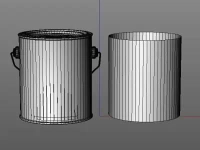 Quart paint can with metal handle 3D model