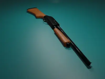 Remington 870 - Pump-action Shotgun Low-poly 3D model