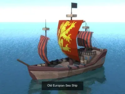 Two Low Poly Sea Ships 3D Model Collection