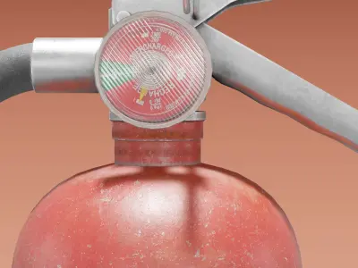 Game Ready Fire Extinguisher 3D Model Industrial Safety Prop Low-poly 3D model