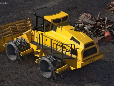 Bomag BC 473 RB5 Refuse Compactor Dusty 3D model