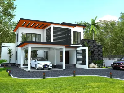 modern house  Free 3D model