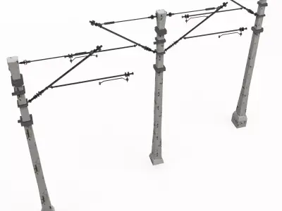 Train poles 3D model