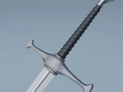 Sword two swords Low-poly 3D model