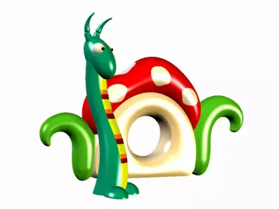 Worm cartoon style 3D model